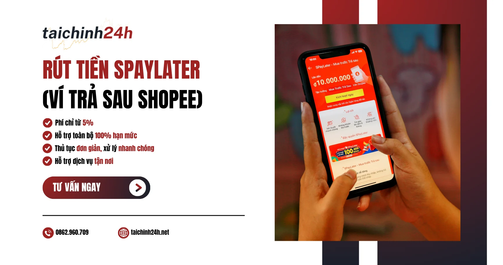 Rút tiền SPayLater uy tín, phí thấp, hỗ trợ tận nơi