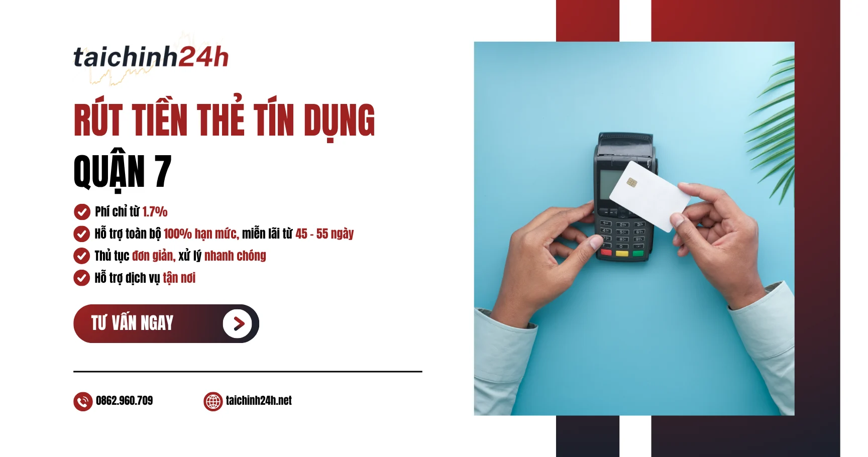 Rút tiền thẻ tín dụng Quận 7 an toàn, tối ưu chi phí