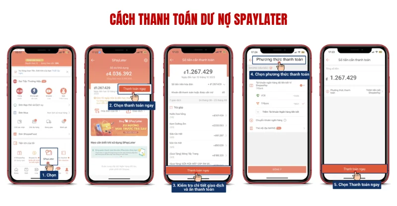 Hướng dẫn thanh toán ngay dư nợ quá hạn trên ứng dụng Shopee